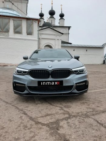 14 999 р. Сплиттер переднего бампера М-Perfomance BMW 5 серия G30 дорестайлинг, седан (2016-2020) (Черный матовый)  с доставкой в г. Кемерово. Увеличить фотографию 5