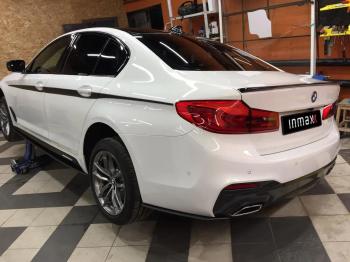 5 999 р. Накладки M-Perfomance под задний бампер (мини-лезвия) Inmax  BMW 5 серия  G30 (2016-2020) дорестайлинг, седан (цвет: черный глянец)  с доставкой в г. Кемерово. Увеличить фотографию 10