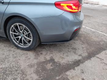 5 999 р. Накладки M-Perfomance под задний бампер (мини-лезвия) Inmax  BMW 5 серия  G30 (2016-2020) дорестайлинг, седан (цвет: черный глянец)  с доставкой в г. Кемерово. Увеличить фотографию 12