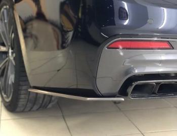 5 999 р. Накладки M-Perfomance под задний бампер (мини-лезвия) Inmax  BMW 5 серия  G30 (2016-2020) дорестайлинг, седан (цвет: черный глянец)  с доставкой в г. Кемерово. Увеличить фотографию 2