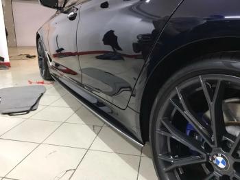 10 999 р. Пластиковые накладки M-порогов  BMW 5 серия  G30 (2016-2020) дорестайлинг, седан  с доставкой в г. Кемерово. Увеличить фотографию 3