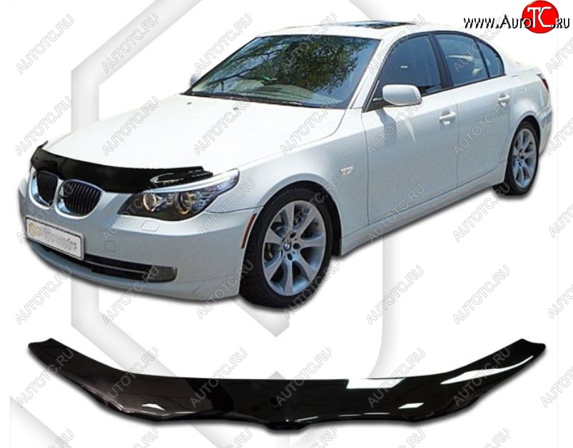 1 999 р. Дефлектор капота CA-Plastic  BMW 5 серия ( E60,  E61) (2003-2010) седан дорестайлинг, универсал дорестайлинг, седан рестайлинг, универсал рестайлинг (Classic черный, Без надписи)  с доставкой в г. Кемерово