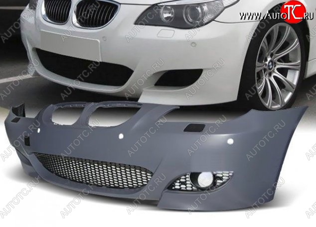24 249 р. Передний бампер M5 Style BMW 5 серия E60 седан дорестайлинг (2003-2007) (Неокрашенный)  с доставкой в г. Кемерово