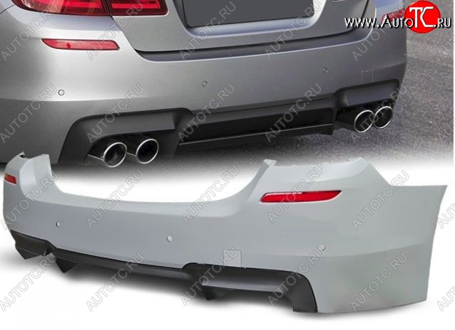 40 899 р. Задний бампер M5 Style BMW 5 серия F10 седан дорестайлинг (2009-2013) (Неокрашенный)  с доставкой в г. Кемерово