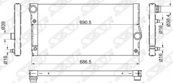 10 299 р. Радиатор двигателя SAT (пластинчатый)  BMW 5 серия ( F11,  F10) - 7 серия  F01-F04  с доставкой в г. Кемерово. Увеличить фотографию 1