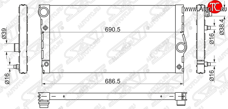 10 299 р. Радиатор двигателя SAT (пластинчатый) BMW 5 серия F11 дорестайлинг, универсал (2009-2013)  с доставкой в г. Кемерово