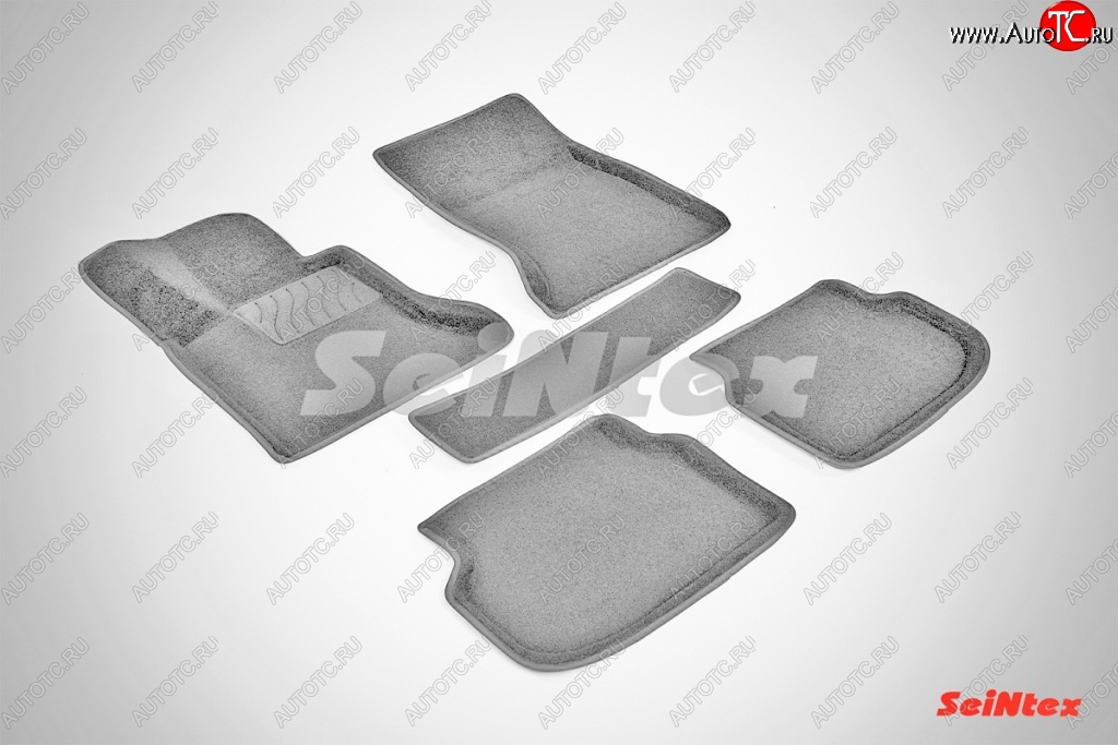 7 649 р. Износостойкие коврики в салон SeiNtex Premium 3D 4 шт. (ворсовые, серые)  BMW 5 серия  F10 (2009-2013) седан дорестайлинг  с доставкой в г. Кемерово