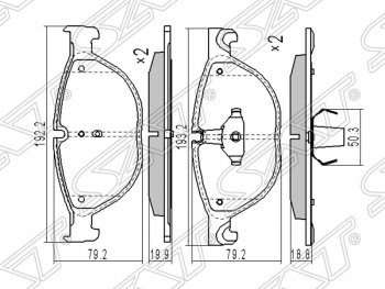 1 859 р. Колодки тормозные SAT (передние)  BMW 5 серия ( F11,  F10) - 7 серия  F01-F04  с доставкой в г. Кемерово. Увеличить фотографию 1