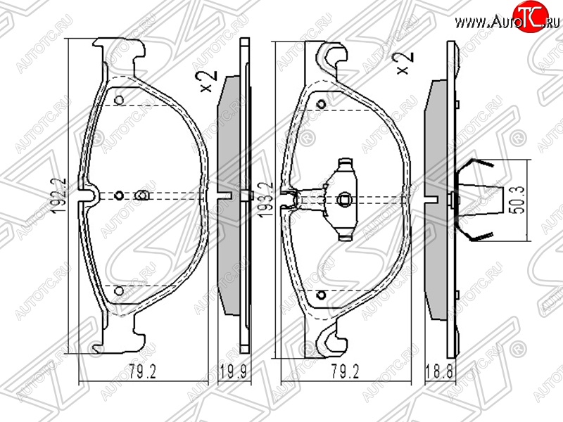 1 859 р. Колодки тормозные SAT (передние)  BMW 5 серия ( F11,  F10) - 7 серия  F01-F04  с доставкой в г. Кемерово