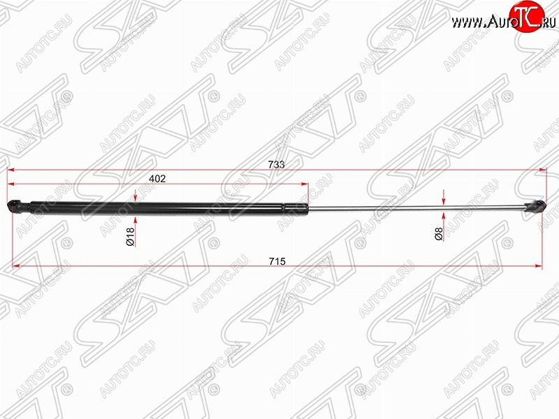 729 р. Упор капота SAT (газовый)  BMW 7 серия  E65,E66, E67, E68 (2001-2005) дорестайлинг, седан  с доставкой в г. Кемерово