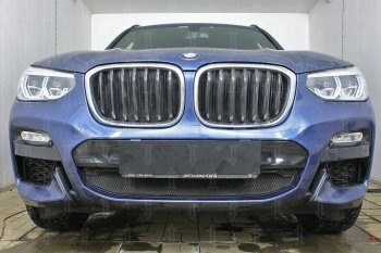 62 999 р. Защитная сетка радиатора в бампер (алюминий/пластик, 2.0i /2.0d/3.0d, AT, Base) Стрелка 11 Стандарт BMW X3 G01 дорестайлинг (2017-2021) (Цвет: черный, без зимней заглушки)  с доставкой в г. Кемерово. Увеличить фотографию 2