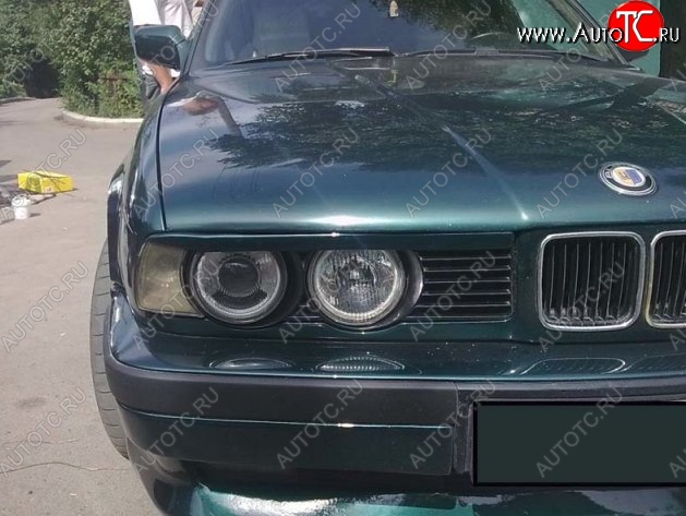 1 649 р. Реснички на фары CT v1 BMW 5 серия E34 седан дорестайлинг (1988-1994) (Неокрашенные)  с доставкой в г. Кемерово
