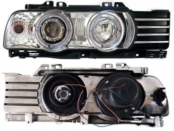 Правая передняя фара SAT (цельная с габаритом) BMW 5 серия E34 седан дорестайлинг (1988-1994)