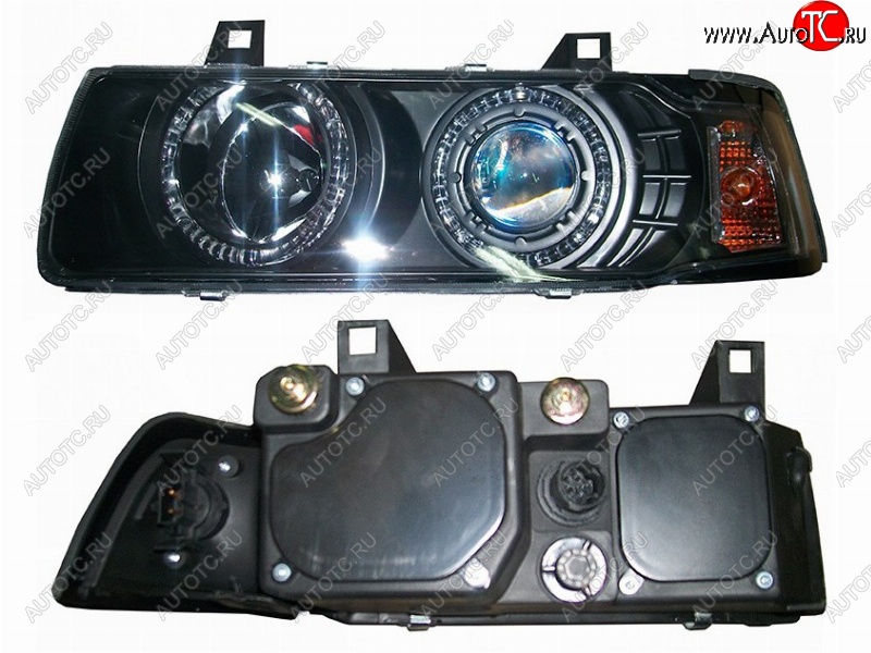 16 999 р. Левая передняя фара SAT (цельная с габаритом, черный хрусталь) BMW 3 серия E36 седан (1990-2000)  с доставкой в г. Кемерово