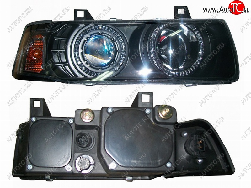 16 999 р. Правая передняя фара SAT (цельная с габаритом, черный хрусталь) BMW 3 серия E36 седан (1990-2000)  с доставкой в г. Кемерово