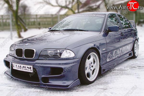 1 899 р. Накладка на передний бампер CarZone  BMW 3 серия  E46 (1998-2001) седан дорестайлинг  с доставкой в г. Кемерово