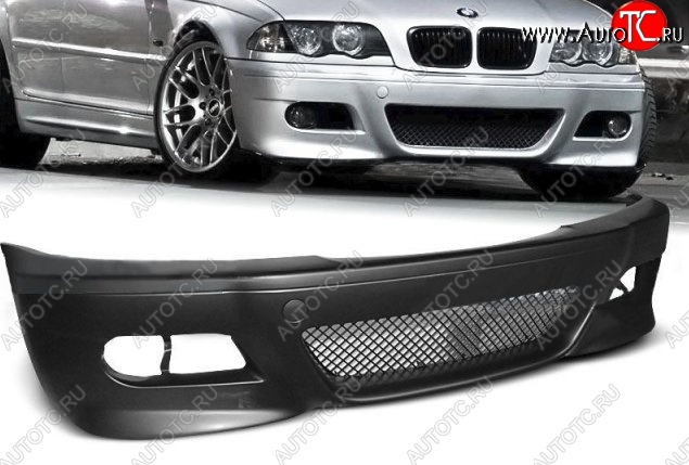 12 699 р. Передний бампер M-pakiet BMW 3 серия E46 седан дорестайлинг (1998-2001) (Неокрашенный)  с доставкой в г. Кемерово