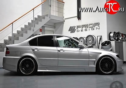8 149 р. Пороги накладки Prior Design BMW 3 серия E46 седан дорестайлинг (1998-2001) (Неокрашенные)  с доставкой в г. Кемерово