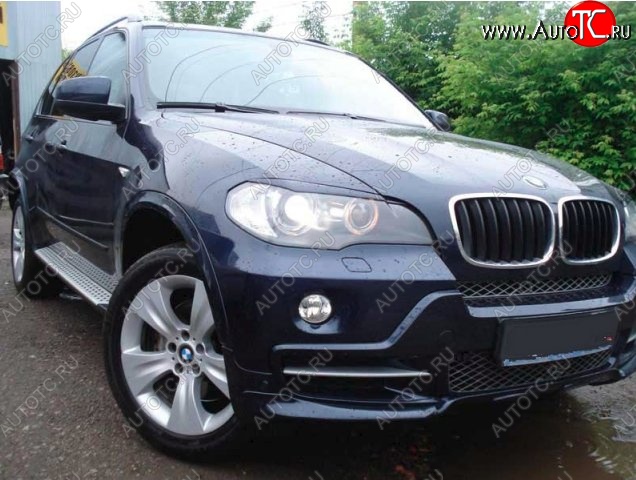 1 499 р. Реснички на фары CT BMW X5 E70 рестайлинг (2010-2013) (Неокрашенные)  с доставкой в г. Кемерово