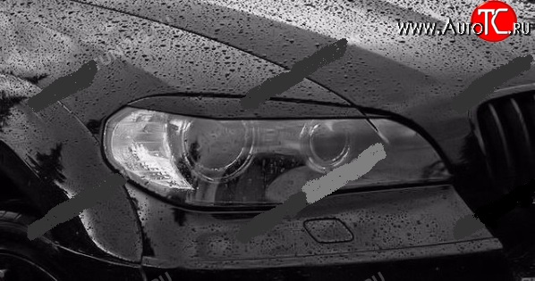 1 829 р. Реснички на фары Drive v2  BMW X5  E70 (2006-2013) дорестайлинг, рестайлинг (Неокрашенные)  с доставкой в г. Кемерово