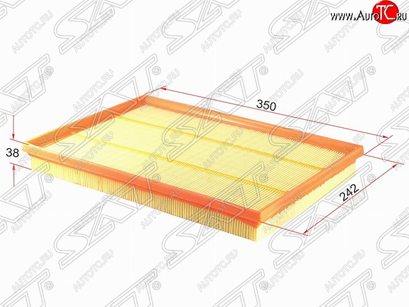 399 р. Фильтр воздушный двигателя SAT (350х242х38 mm)  BMW X5  E70 (2006-2013) дорестайлинг, рестайлинг  с доставкой в г. Кемерово
