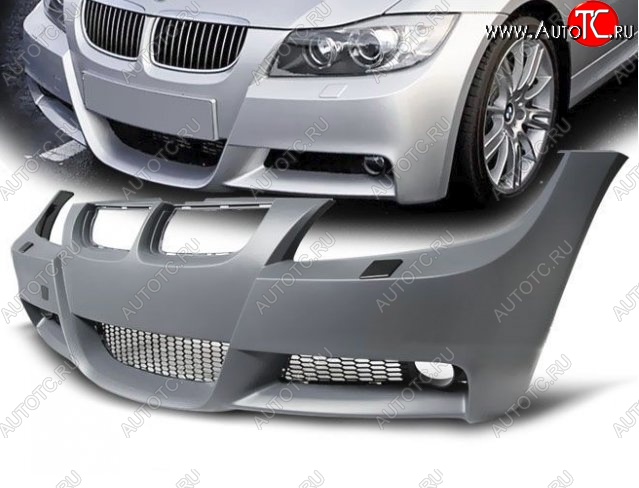 38 449 р. Передний бампер M-pakiet BMW 3 серия E90 седан дорестайлинг (2004-2008) (Неокрашенный)  с доставкой в г. Кемерово