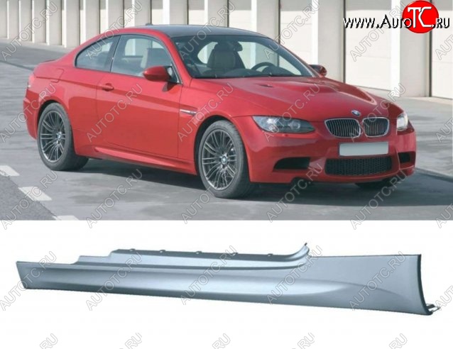 17 449 р. Пороги накладки E92 (Coupe) M-pakiet BMW 3 серия E92 купе дорестайлинг (2005-2010) (Неокрашенные)  с доставкой в г. Кемерово