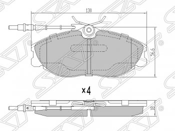 1 299 р. Колодки тормозные SAT (передние)  CITROEN Xsara ( N0,  N1) (1997-2005), Peugeot 306 (1993-2002), Peugeot 406 ( 8B,  8E,F) (1995-2004)  с доставкой в г. Кемерово. Увеличить фотографию 1