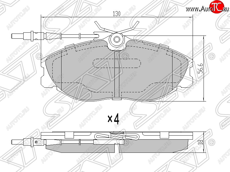 1 299 р. Колодки тормозные SAT (передние)  CITROEN Xsara ( N0,  N1) (1997-2005), Peugeot 306 (1993-2002), Peugeot 406 ( 8B,  8E,F) (1995-2004)  с доставкой в г. Кемерово