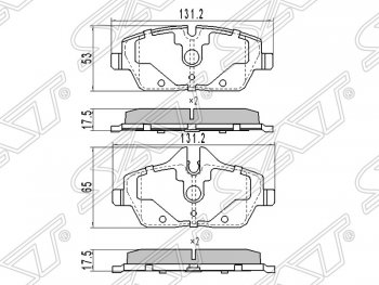 1 079 р. Колодки тормозные SAT (передние) BMW 1 серия F20 хэтчбэк 5 дв. дорестайлинг (2012-2015)  с доставкой в г. Кемерово. Увеличить фотографию 1