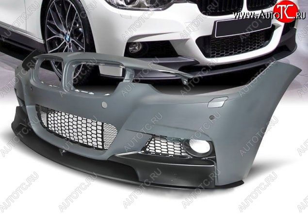 35 449 р. Передний бампер M-performance BMW 3 серия F30 седан дорестайлинг (2012-2015) (Неокрашенный)  с доставкой в г. Кемерово