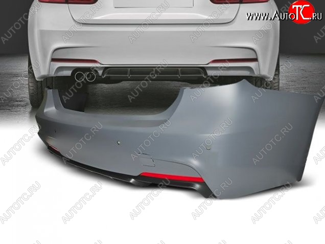 44 399 р. Задний бампер (седан) M-performance BMW 3 серия F30 седан дорестайлинг (2012-2015) (Неокрашенный)  с доставкой в г. Кемерово