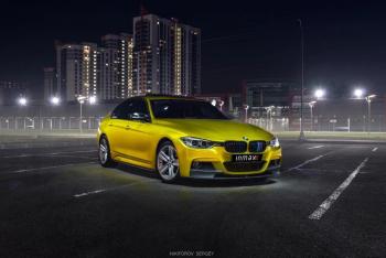 11 999 р. Сплиттер переднего М-бампера М-Perfomance BMW 3 серия F30 седан дорестайлинг (2012-2015) (цвет: черный глянец)  с доставкой в г. Кемерово. Увеличить фотографию 2