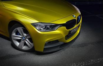 11 999 р. Сплиттер переднего М-бампера М-Perfomance BMW 3 серия F30 седан дорестайлинг (2012-2015) (цвет: черный глянец)  с доставкой в г. Кемерово. Увеличить фотографию 3