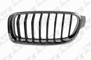 2 399 р. Левая решетка радиатора SAT (черная с хромом, SPORT)  BMW 3 серия  F30 (2012-2018) седан дорестайлинг, седан рестайлинг  с доставкой в г. Кемерово. Увеличить фотографию 1