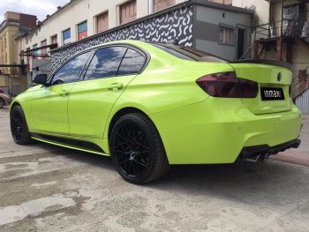 7 999 р. Накладки на пластиковые пороги M-Perfomance BMW 3 серия F30 седан дорестайлинг (2012-2015) (черный матовый)  с доставкой в г. Кемерово. Увеличить фотографию 3