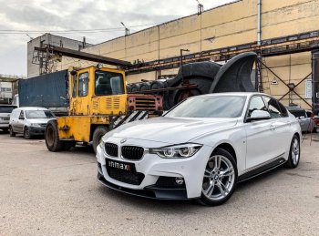 7 999 р. Накладки на пластиковые пороги M-Perfomance BMW 3 серия F30 седан дорестайлинг (2012-2015) (черный матовый)  с доставкой в г. Кемерово. Увеличить фотографию 4