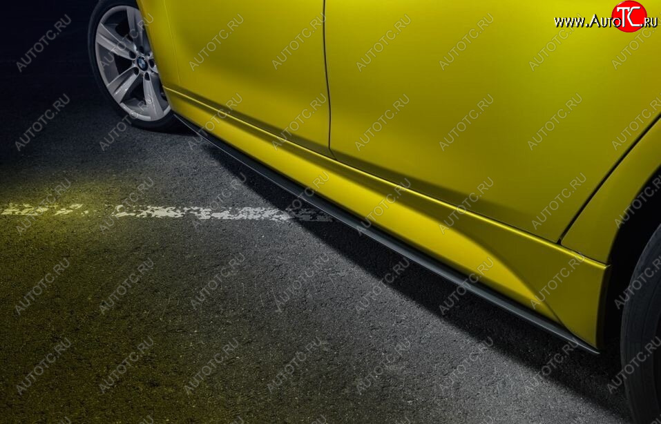 7 999 р. Накладки на пластиковые пороги M-Perfomance BMW 3 серия F30 седан дорестайлинг (2012-2015) (черный матовый)  с доставкой в г. Кемерово