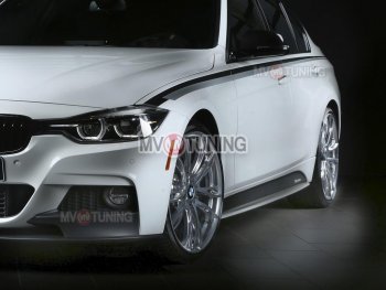 7 999 р. Накладки на пластиковые пороги M-Perfomance  BMW 3 серия  F30 (2012-2018) седан дорестайлинг, седан рестайлинг (черный матовый)  с доставкой в г. Кемерово. Увеличить фотографию 6