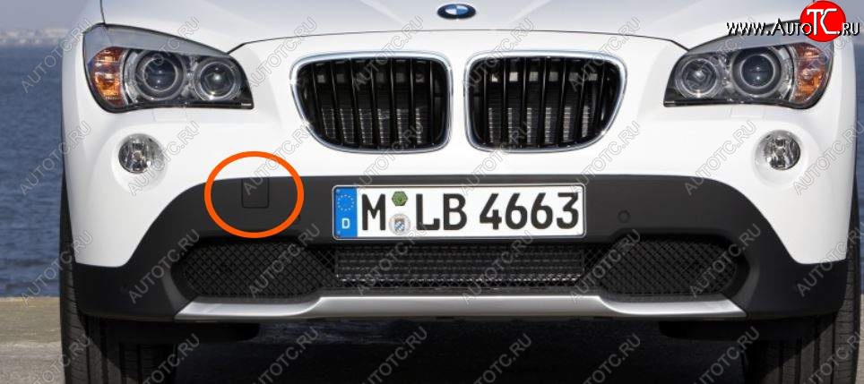 539 р. Заглушка в передний бампер SAT (под крюк, дорестайлинг)  BMW X1  E84 (2009-2015) (Неокрашенная)  с доставкой в г. Кемерово