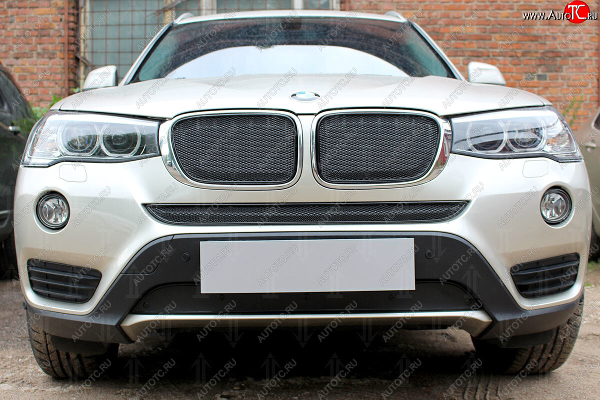 599 р. Зимняя заглушка воздухозаборника бампера Стрелка 11 Премиум BMW X3 F25 рестайлинг (2014-2017)  с доставкой в г. Кемерово