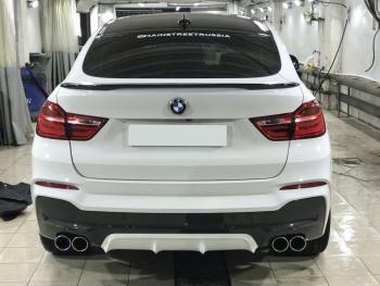 9 499 р. Лип спойлер М-Perfomance  BMW X4  F26 (2014-2018) (цвет: черный глянец)  с доставкой в г. Кемерово. Увеличить фотографию 2