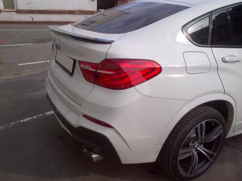 9 499 р. Лип спойлер М-Perfomance  BMW X4  F26 (2014-2018) (цвет: черный глянец)  с доставкой в г. Кемерово. Увеличить фотографию 4