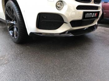 21 999 р. Сплиттер переднего бампера M-Performance BMW X6 F16 (2014-2020) (цвет: черный глянец)  с доставкой в г. Кемерово. Увеличить фотографию 1