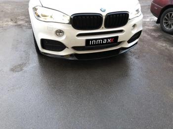 21 999 р. Сплиттер переднего бампера M-Performance BMW X6 F16 (2014-2020) (цвет: черный глянец)  с доставкой в г. Кемерово. Увеличить фотографию 2