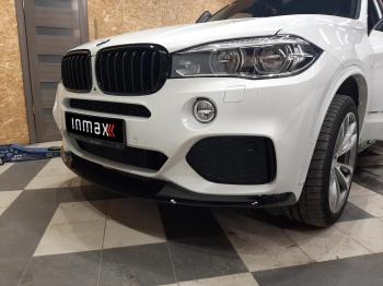 21 999 р. Сплиттер переднего бампера M-Performance BMW X6 F16 (2014-2020) (цвет: черный глянец)  с доставкой в г. Кемерово. Увеличить фотографию 3