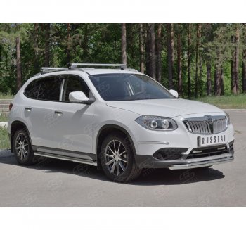Одинарная защита переднего бампера из трубы d63 мм SLITKOFF Brilliance V5 (2012-2018)