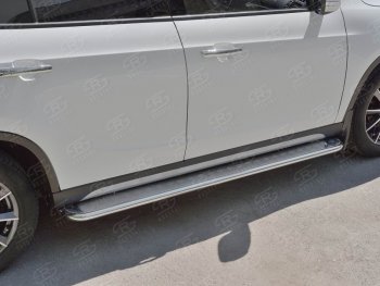 22 999 р. Порожки для ног (Ø42 мм) SLITKOFF Brilliance V5 (2012-2018) (лист - алюминий, профиль - сталь)  с доставкой в г. Кемерово. Увеличить фотографию 2