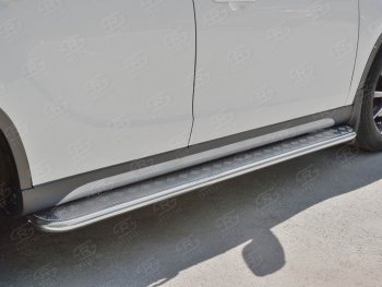 22 999 р. Порожки для ног (Ø42 мм) SLITKOFF Brilliance V5 (2012-2018) (лист - алюминий, профиль - сталь)  с доставкой в г. Кемерово. Увеличить фотографию 3