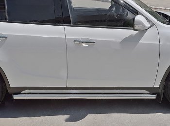 18 799 р. Защита порогов из круглой трубы d63 мм SLITKOFF v2 Brilliance V5 (2012-2018)  с доставкой в г. Кемерово. Увеличить фотографию 2